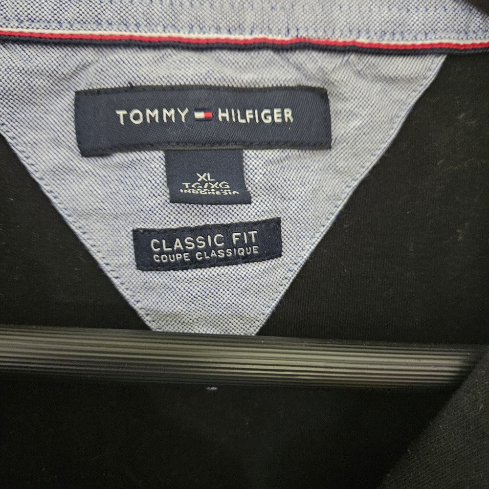 Tommy Hilfiger Black Mens Preppy Nautical Shirt Sz XL - Picture 3 of 6